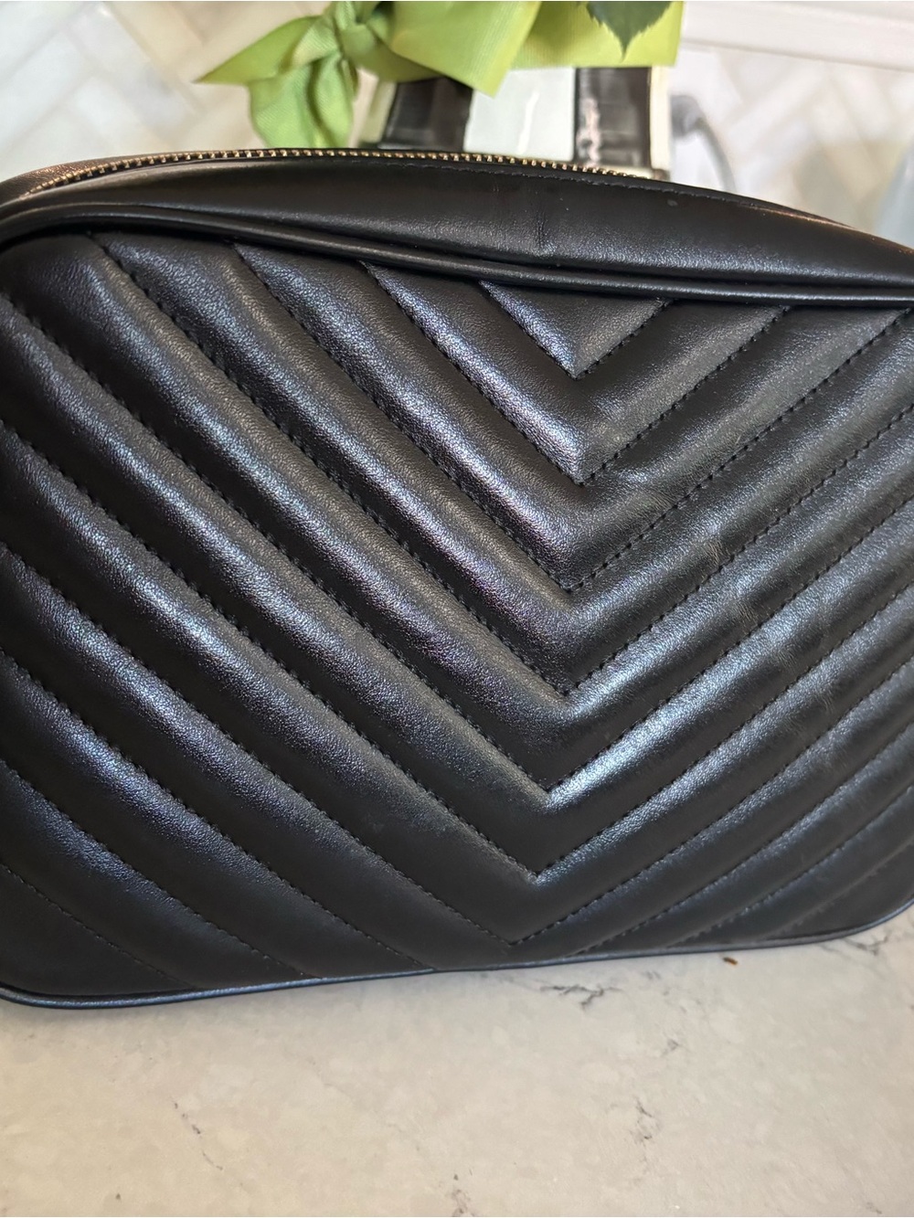 Saint Laurent Black Quilted Leather Camera Bag with Gold YSL Hardware - Picture 2 of 9